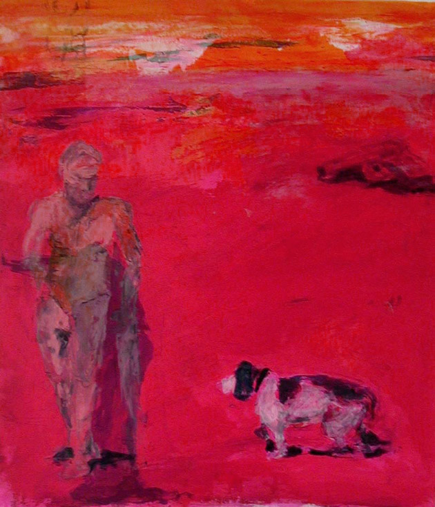 standing figure with dog