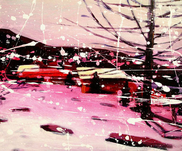 pink snowstorm